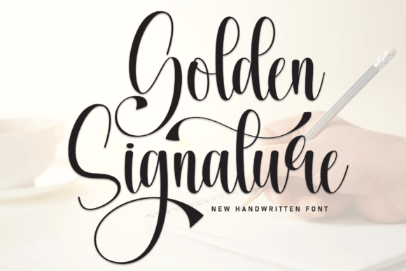 Golden Signature: A Handwritten Typeface for Elegant Editorial Design